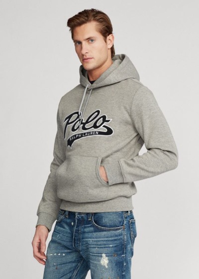 Sudaderas Con Capucha Polo Ralph Lauren Hombre Grises - Double-Knit Logo - QIJNM9178